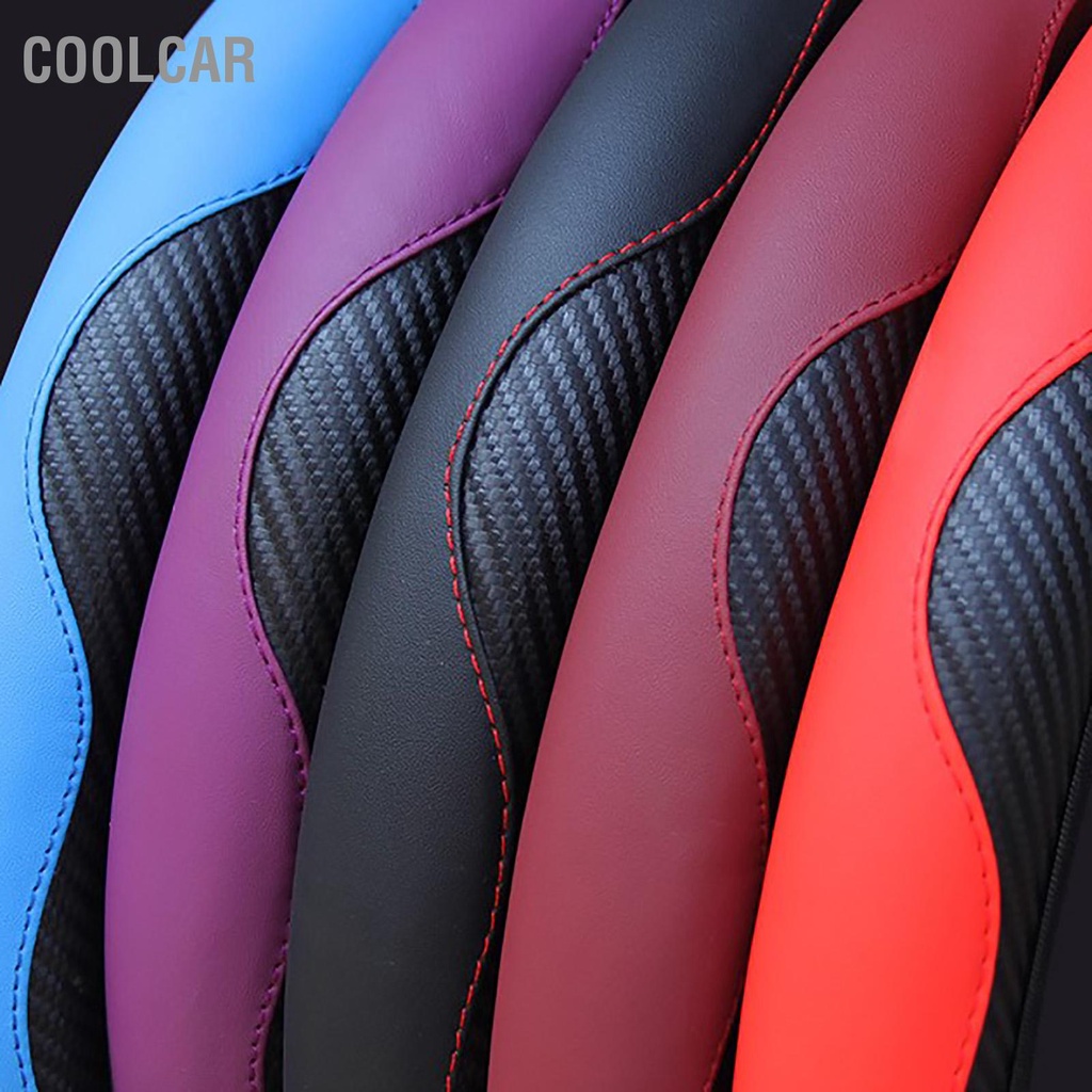 Bọc Vô Lăng 38CM - Sợi Carbon Phong Cách Thun Tay Cầm Chống Trơn Trượt Cho Xe Ô Tô - CoolCar