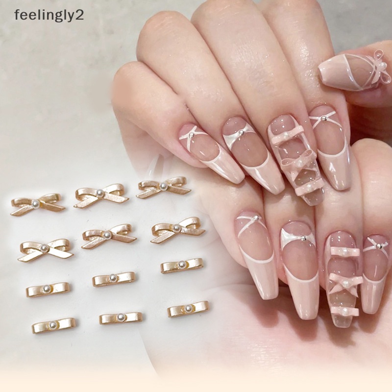 Set 10 Phụ Kiện Trang Trí Móng Tay Nghệ Thuật Hình Nơ Múa Ba Lê Bằng Hợp Kim