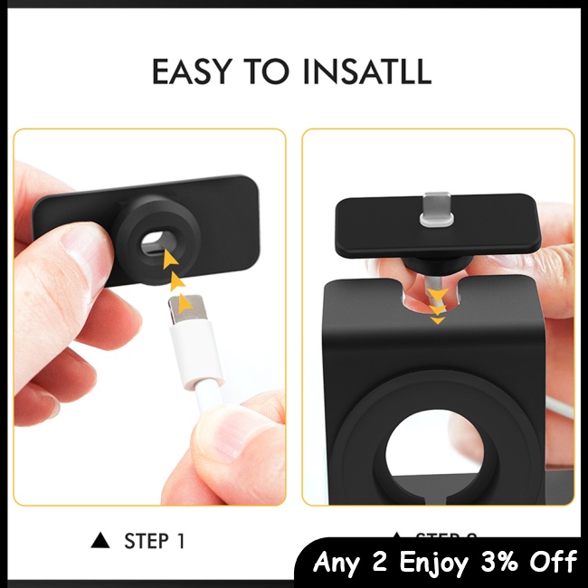 Đế Sạc 3 Trong 1 Bằng Hợp Kim Nhôm Có Giá Đỡ Cho airpods / iwatch iphone