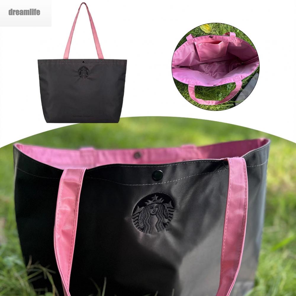 Túi Đeo Vai Bằng nylon Bền Và Thiết Thực Với starbucks Và blackpink Thêu