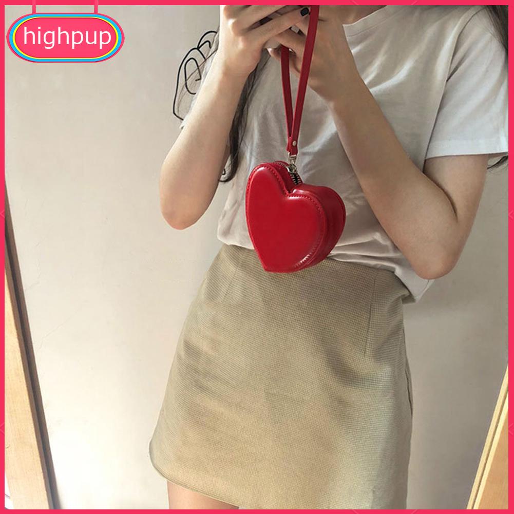 Ví Da mini Cầm Tay Hình Trái Tim Thời Trang Hàn Quốc Cho Nữ