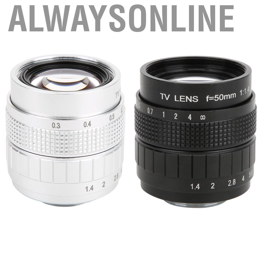 Alwaysonline lentes 50mm F1.4 C Mount Lens Used with Adapter for Mirrorless   lens accessories