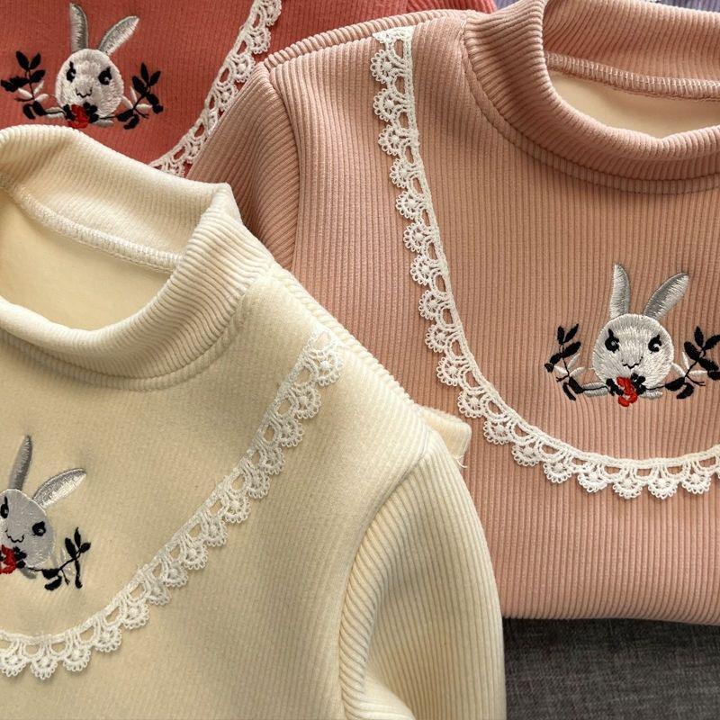 80-130cm Bé Gái Lót Lông Cừu Đáy Áo Sơ Mi Phong Cách Mới Trẻ Em Thu Đông Phong Cách Phương Tây Bé Gái Một Mảnh Lông Cừu Ấm Áp Mùa Đông