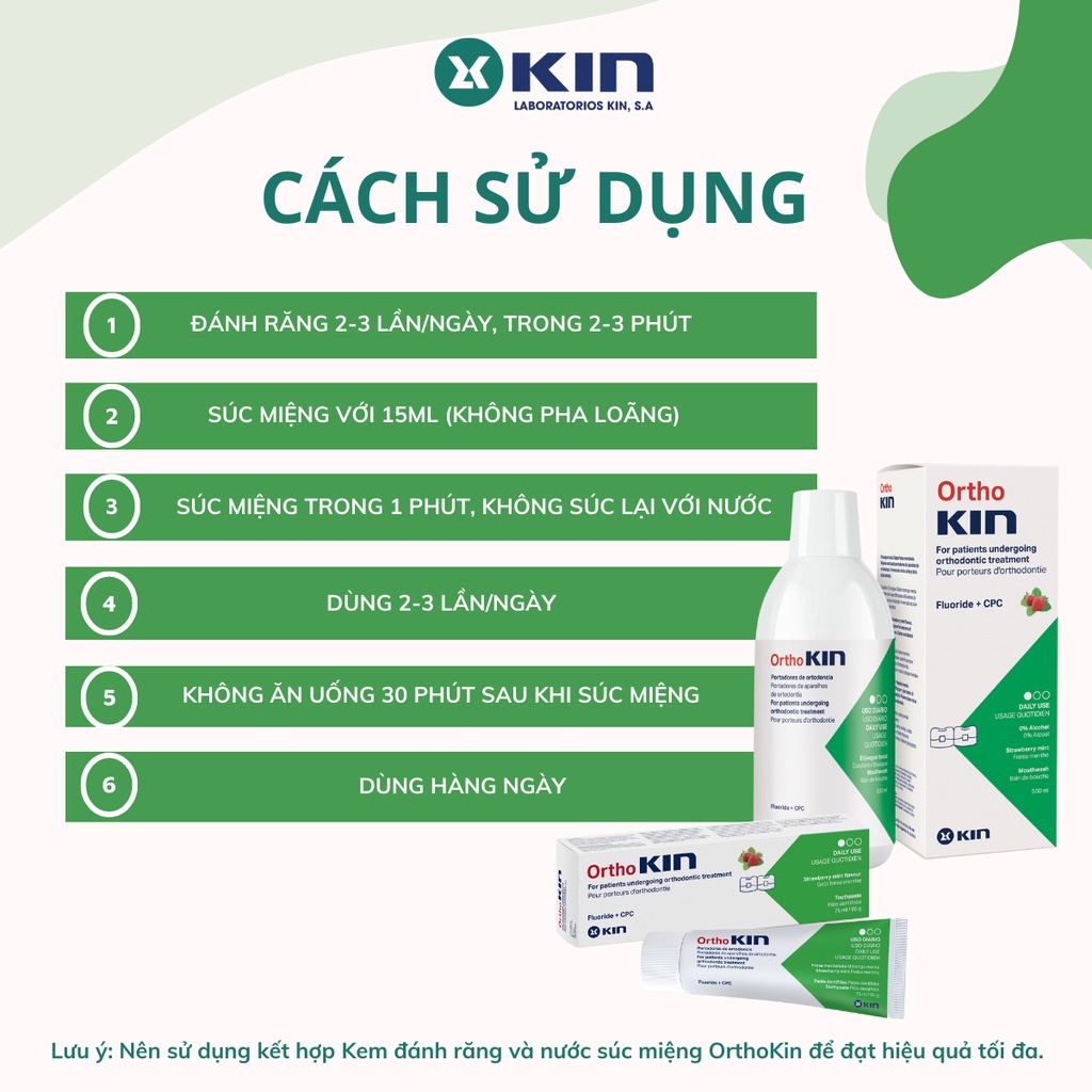 Kem Đánh Răng Ortho Kin Cho Răng Niềng, Chỉnh Nha Chăm Sóc Chuyên Biệt 75ml