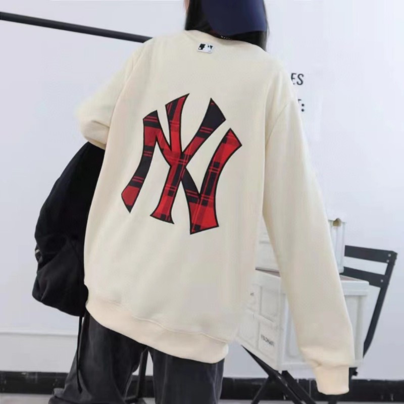Áo sweater Cổ Tròn Tay Dài 100% Chính Hãng mlb ny Thời Trang Thu Đông Cho Nam Và Nữ