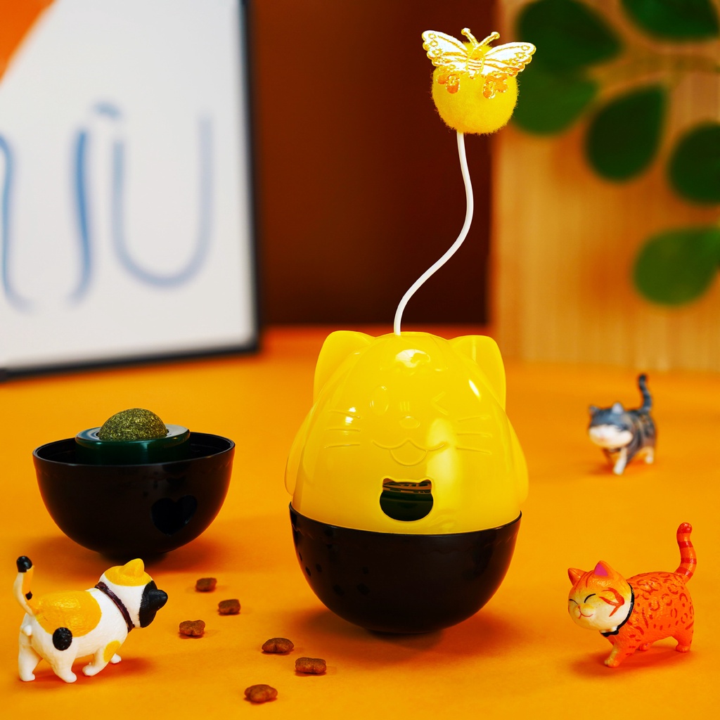 Lật Đật Có Lông Vũ Đồ Chơi Cho Mèo