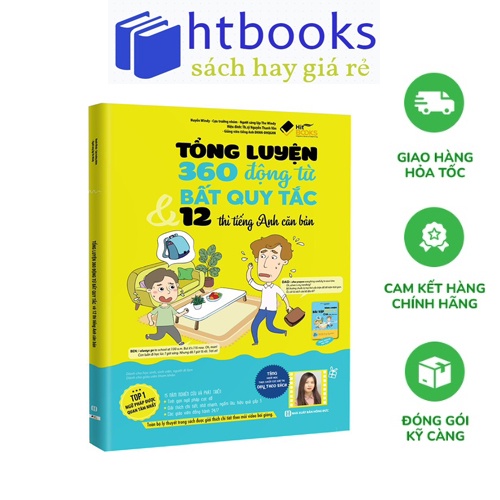 Sách Tổng luyện 360 Động từ Bất quy tắc và 12 Thì tiếng Anh căn bản - Tặng kèm ebooks bài tập