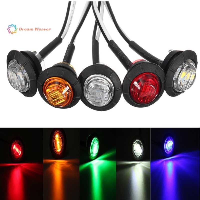 1 Đèn Tín Hiệu Tròn 3led 3 / 4 "Màu Vàng / Trắng Cho Xe Tải