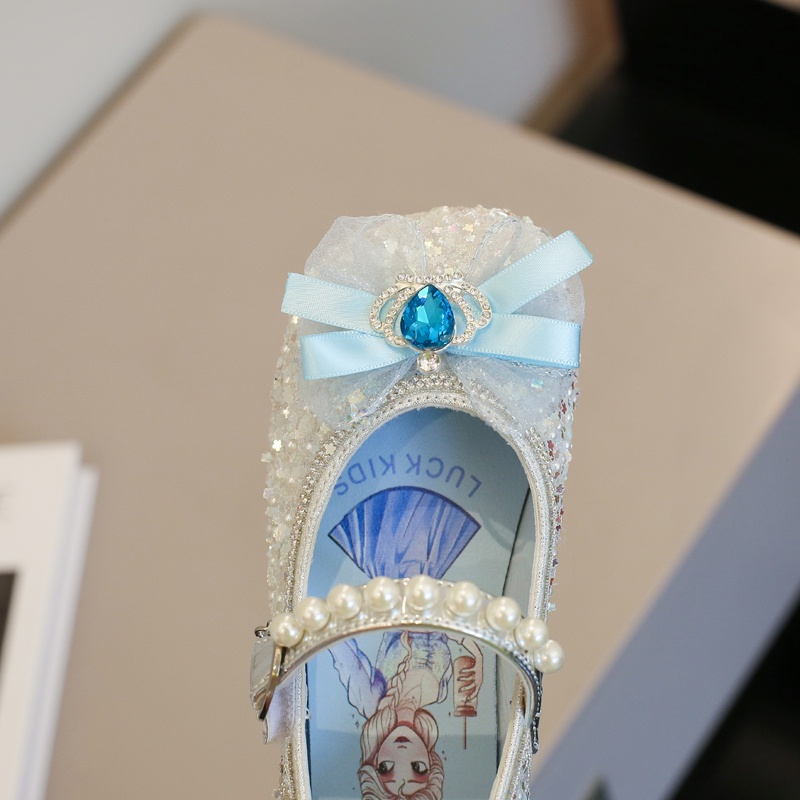 Giày Búp Bê Đế Mềm Đính Kim Sa Lấp Lánh Cho Bé Gái 2-12 Tuổi