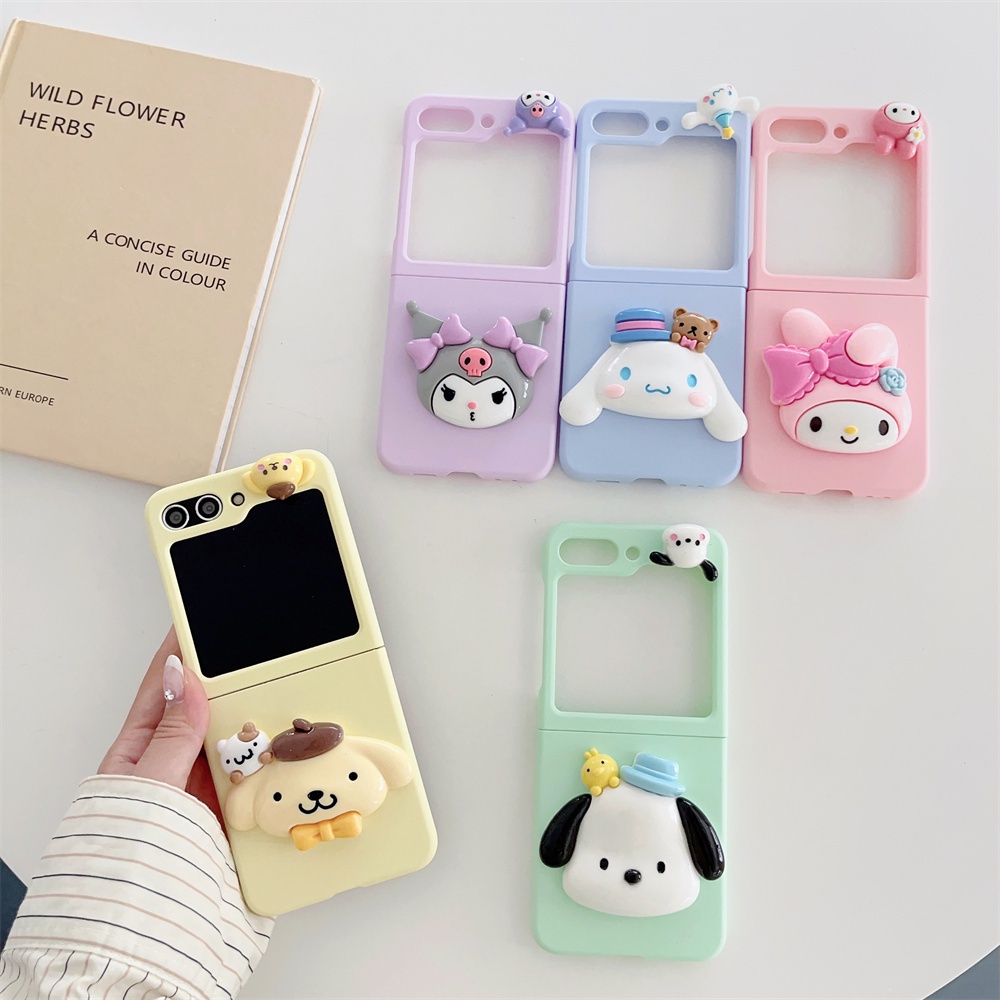 Sanrio Ốp Điện Thoại tpu Mềm Có Dây Đeo Tay Cho samsung galaxy z flip 3 4 5 z flip4 z flip5 z flip3
