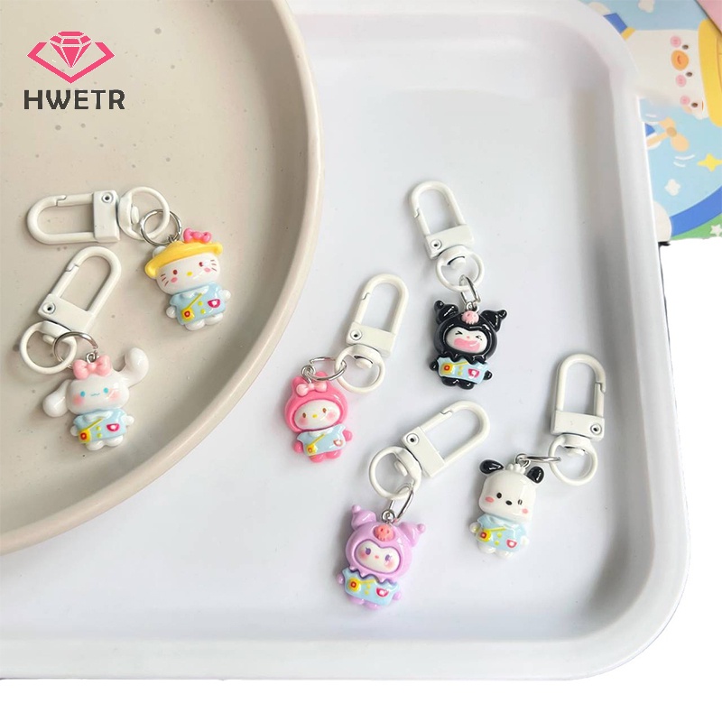 Móc khóa xe hơi HWETR họa tiết chó sanrio kuromi hello kitty cinnamon dễ thương