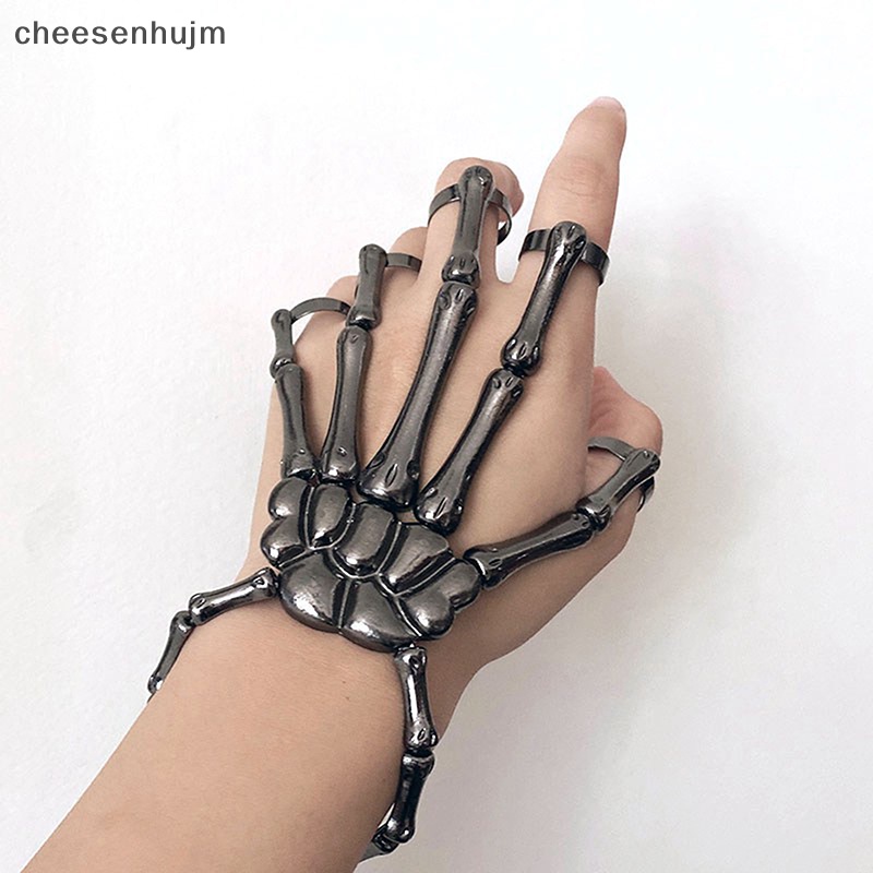 Cs Vòng Tay Hình Bộ Xương Bàn Tay Phong Cách gothic punk Có Thể Điều Chỉnh Được vn