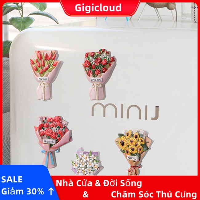 Nam Châm Dán Tủ Lạnh Hình Bó Hoa 3d Bằng Nhựa resin Trang Trí Nhà Cửa