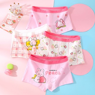 Bộ 4 Quần Lót boxer Vải cotton Thiết Kế Thoải Mái Cho Bé Gái
