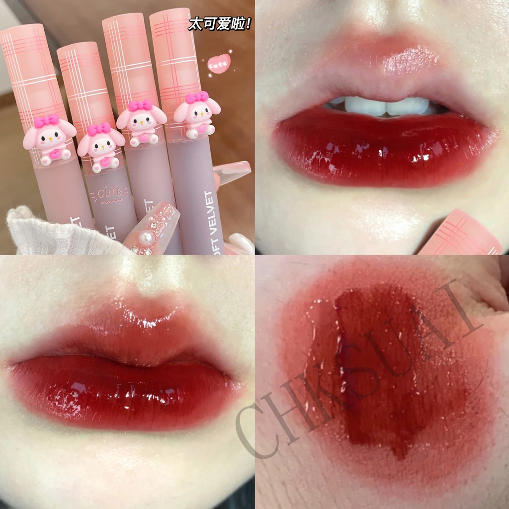 Son bóng Ge Sweet mint hiệu ứng gương màu nude chống nước lâu trôi không dính cốc