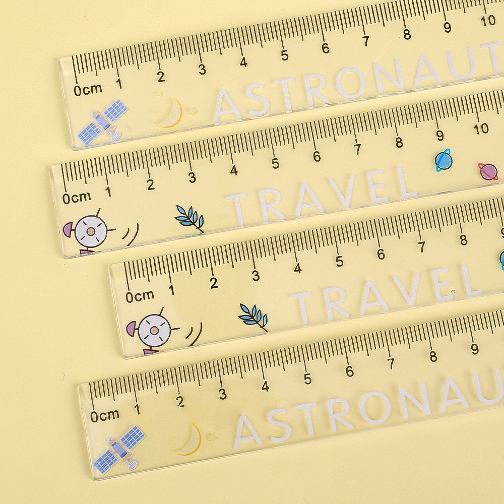 Thước Kẻ Thẳng / Thước Kẻ Hình Phi Hành Gia Hoạt Hình 15cm Bằng acrylic Trong Suốt Đơn Giản Sáng Tạo Đa Năng Cho Văn Phòng / Trường Học