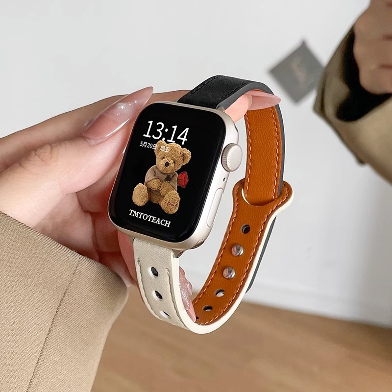 Dây Đeo Bằng Da Thật Cho iwatch band 41mm 40mm 38mm 45mm 44mm 42mm987654321