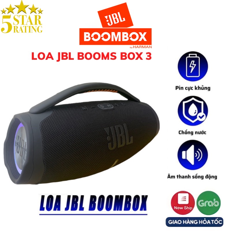 Loa Bluetooth Bombox – Loa Sub Siêu Trầm Công Suất Lớn - Ghép Nối Âm Thanh Stereo 3D - Chống Nước Ipx7.