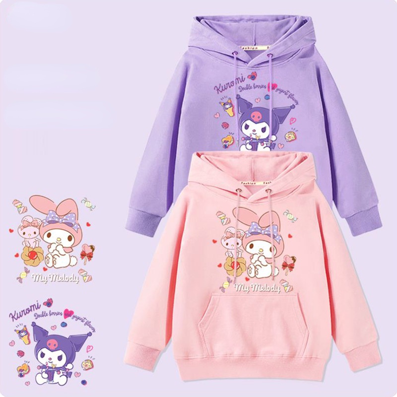 Áo Hoodie cotton Mềm Tay Dài In Hình Hoạt Hình Dễ Thương Thời Trang Xuân Thu Cho Bé Gái 4-14 Tuổi