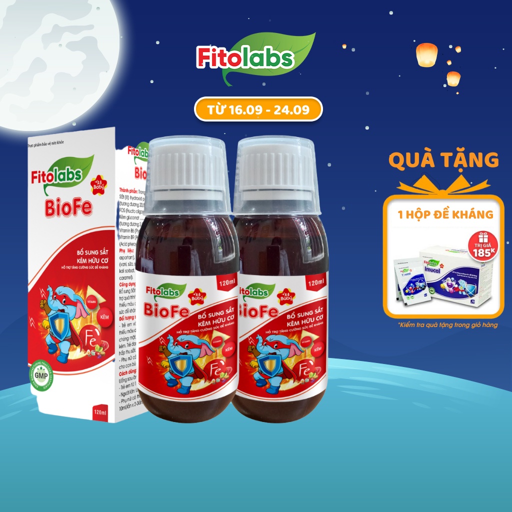 Thực Phẩm Bổ Sung Sắt Và Kẽm Hữu Cơ Cho Bé Fitolabs BioFe Tăng Cường Đề Kháng, Giảm Thiếu Máu, An Toàn