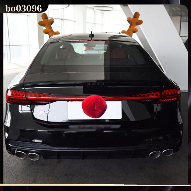 Bo Bộ Tuần Lộc Trang Trí Xe Hơi Dễ Thương Với Mũi Đỏ Hình Sừng Hươu Cho suv van