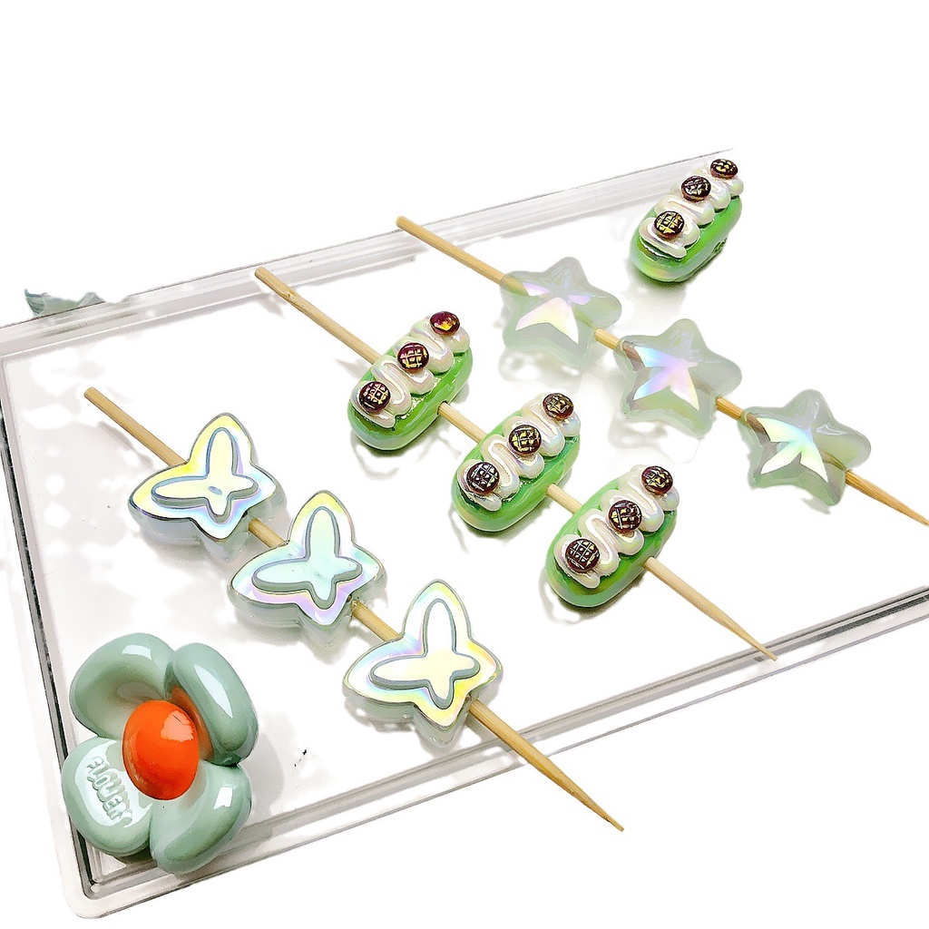 Bộ 5 Hạt Xỏ Vòng Tay handmade Bằng acrylic Độc Đáo Thời Trang diy