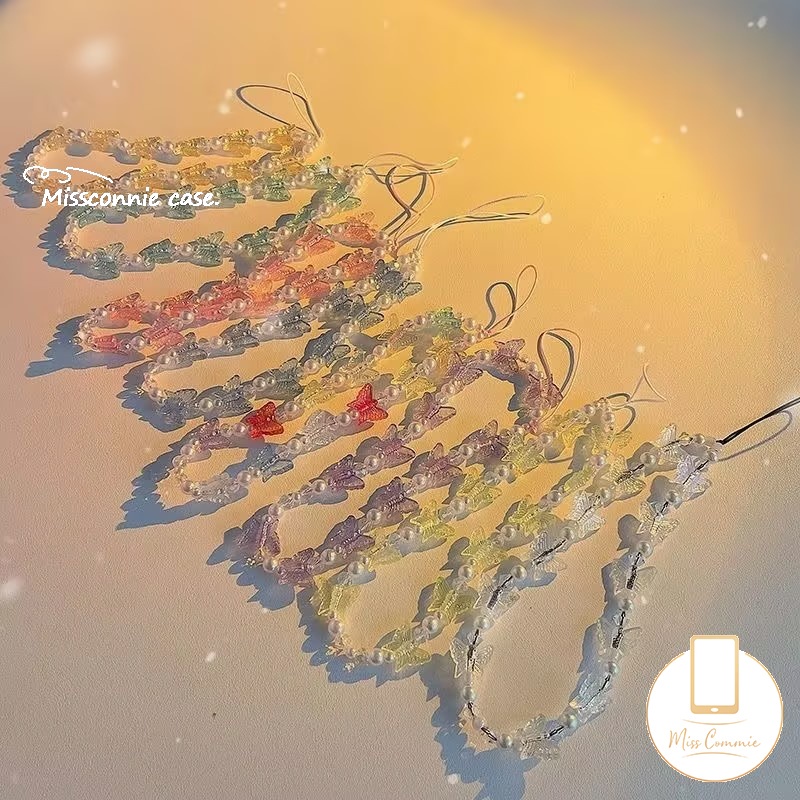 Ốp Điện Thoại Trong Suốt Màu Kẹo Kèm Dây Đeo Chuỗi Hạt diy Cho iphone oppo vivo xiaomi samsung realme