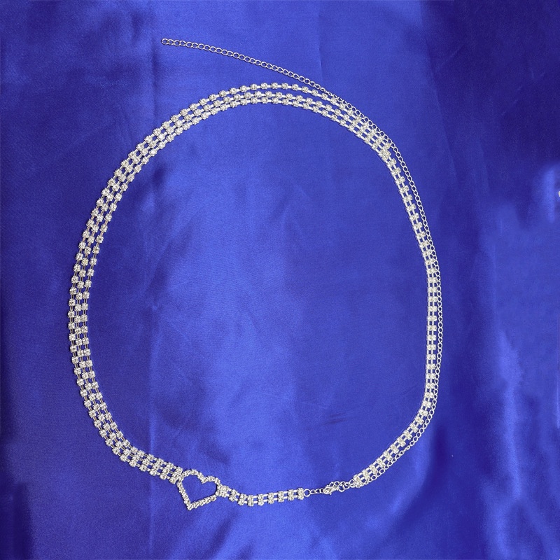 Thời Trang Thắt Lưng Dây Xích Hình Trái Tim Đính Đá Phong Cách Âu Mỹ Lãng Mạn Cho Cô Dâu wfmj