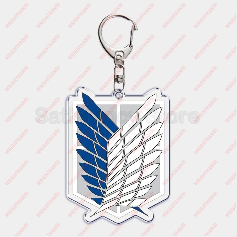 Móc khóa Attack on Titan hình huy hiệu và các nhân vật siêu ngầu Levi Eren Hange Mikasa Phụ kiện trang trí túi xách balo