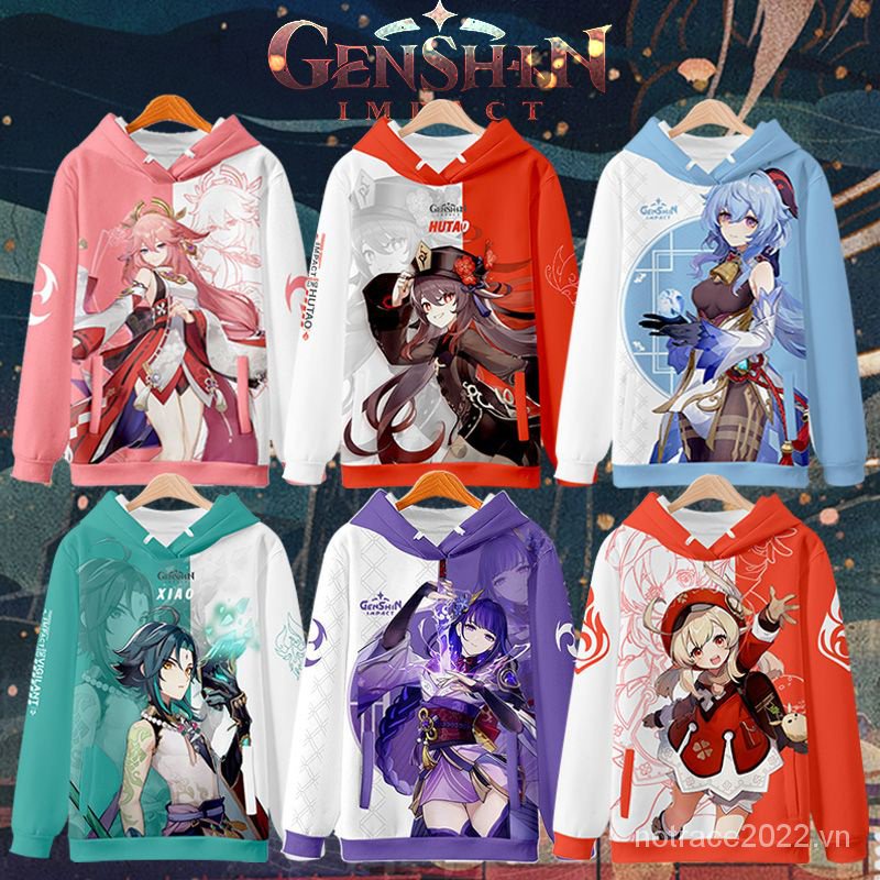 ★Genshin Impact★Keqing & ganyu Áo Khoác Có Mũ Trùm Đầu Hai Chiều nahida & scaramouche merchandise Vải