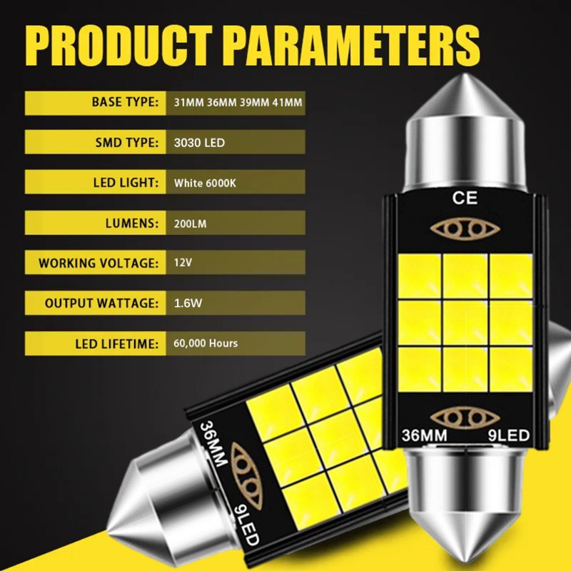 Đèn led 12v 3030 Ánh Sáng Trắng Tiết Kiệm Năng Lượng Cho Xe Hơi