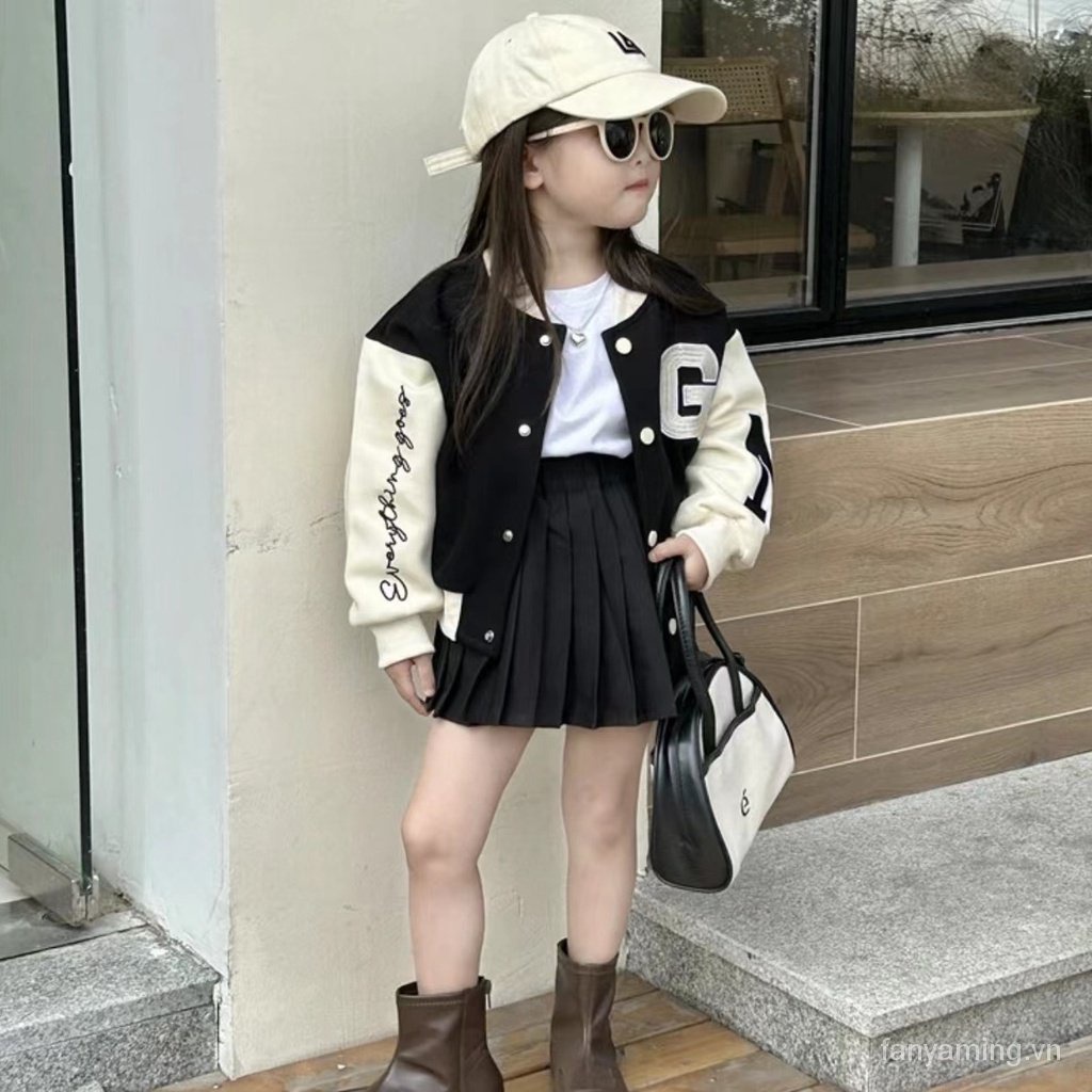 Áo Đồng Phục Bóng Chày Hai Mảnh Thời Trang Mùa Thu Hàn Quốc 2023 a95f Dành Cho Bé Gái