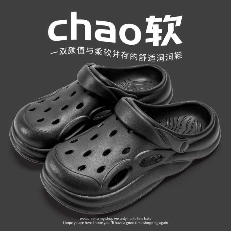 Sục Crocs Chạy Bộ Đế Cao Êm Chân Thoáng Khí, Dép Sandal Hình Cún Đáng Yêu Size 36-