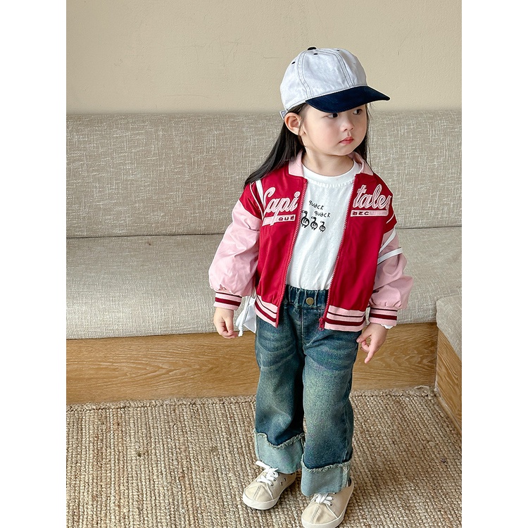 Hàng Mới Về Áo Khoác Bóng Chày Phong Cách Thời Trang Mùa Thu 2023 Mới Cho Bé Gái