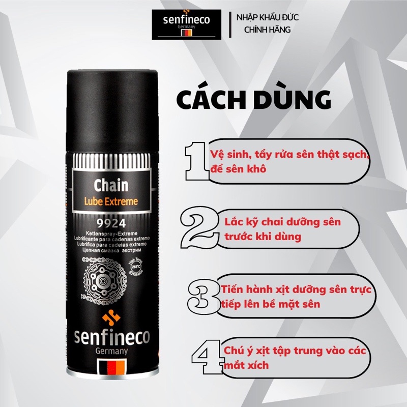 Chai Dưỡng Sên Senfineco 9924 Mỡ bò xanh Cao Cấp ĐỨC