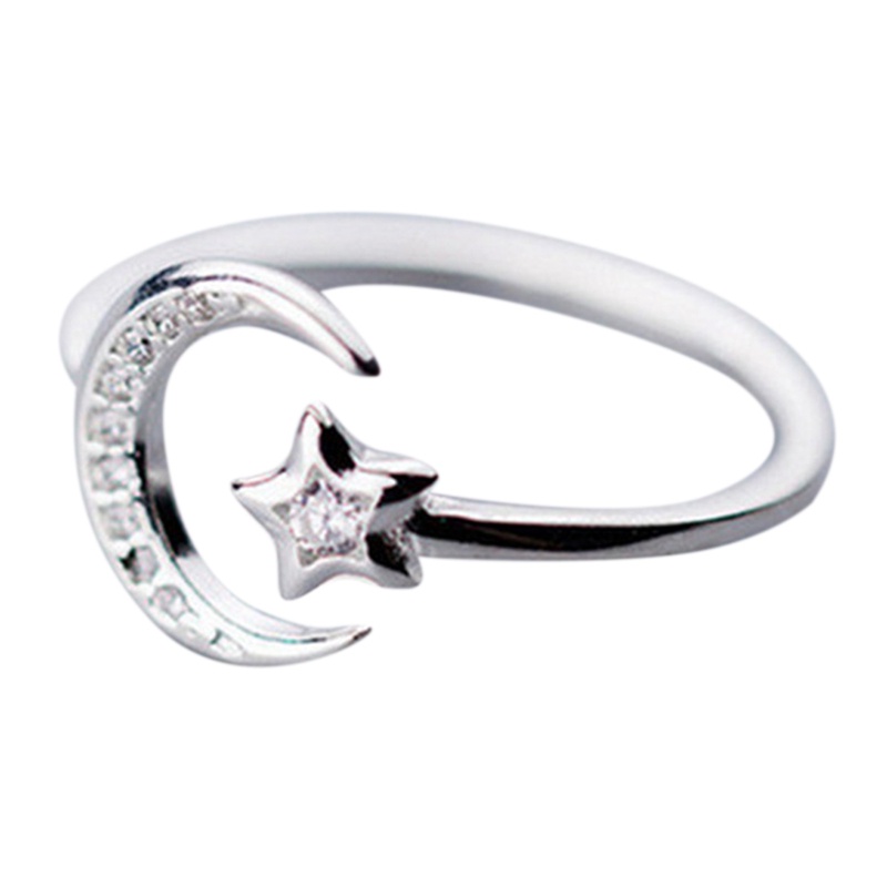 Nhẫn Hở Hình Mặt Trăng Ngôi Sao Tua Rua Kiểu Mới