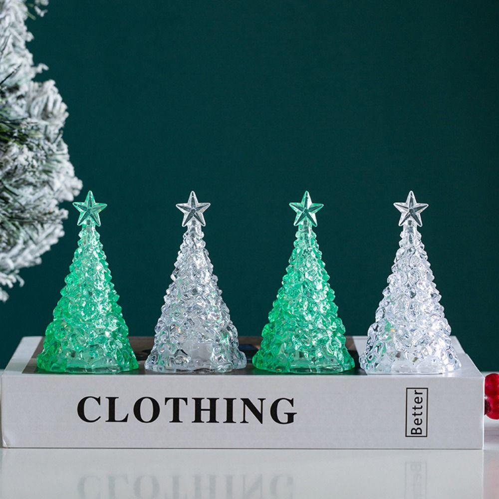 Cây Thông Noel mini Bằng Pha Lê Phát Sáng Để Bàn Trang Trí Giáng Sinh