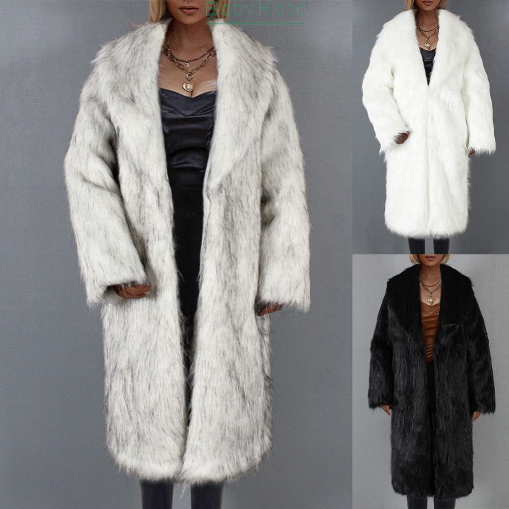 Winter New Women Long Suit Collar Overcoat Loose Fashion Elegant Faux Fur Coat#BBHOOD