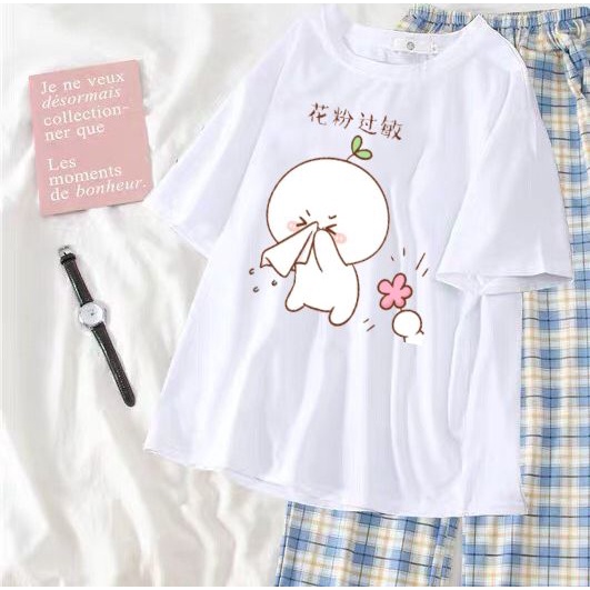 SÉT ÁO MẦM LÁ KHÓC KÈM QUẦN KẺ RẤT DỄ THƯƠNG