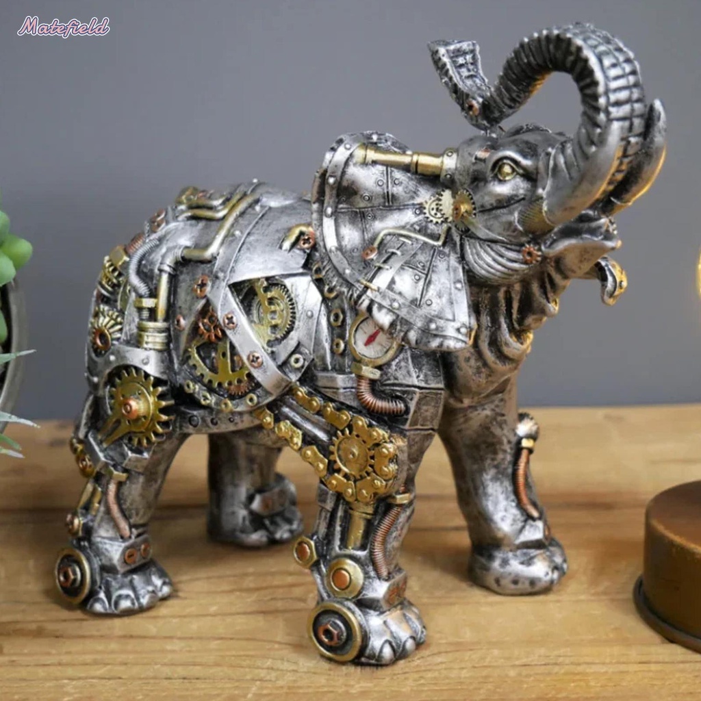 Tượng Trang Trí Nghệ Thuật Hình Chú Chó punk Cơ Khí Bằng Nhựa resin