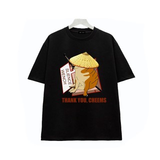 HOT Áo thun Unisex Cheems Meme - Chất thun thoáng mát màu đen