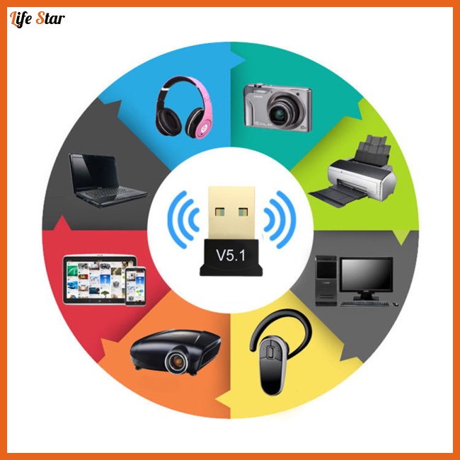 Usb Nhận Tín Hiệu bluetooth 5.1 lifestar v5.1 Cho pc laptop