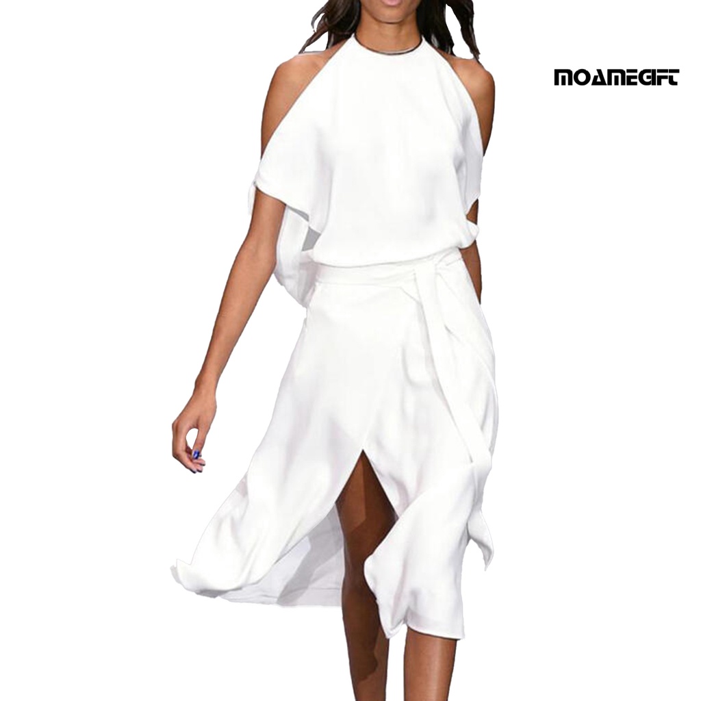 Đầm Dài Dáng Rộng Hở Vai Thanh Lịch Đơn Giản Dành Cho Nữ