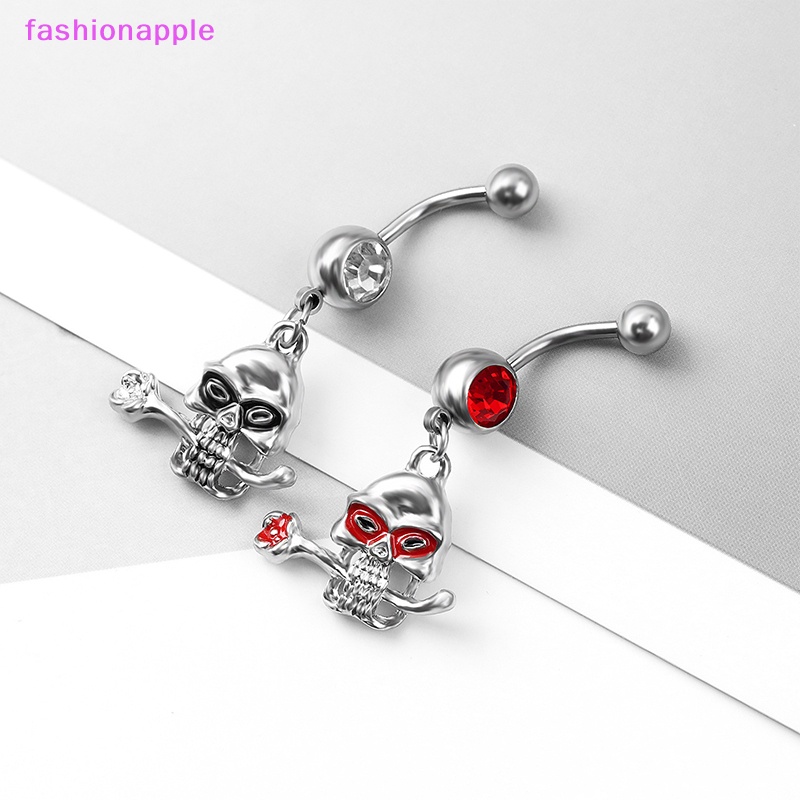 Thời Trang Khuyên Rốn Hình Đầu Lâu Hoa Hồng Bằng Thép Không Gỉ