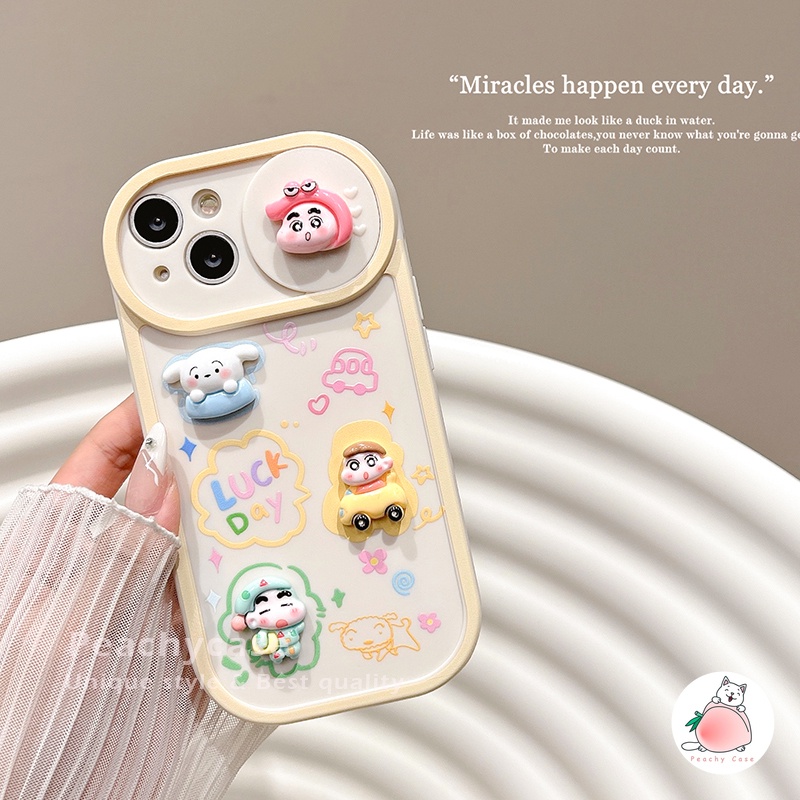 Ốp Điện Thoại tpu Dẻo Họa Tiết Hoạt Hình Cậu Bé Bút Chì 3d Dễ Thương Cho iphone 15 plus 14 13 12 pro max 11