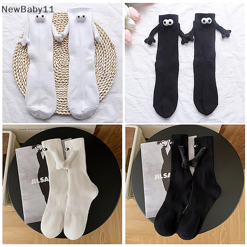 1 Đôi Vớ Xỏ Ngón Bằng Vải cotton Thoáng Khí Thoải Mái In Hình Đôi Mắt Hoạt Hình Dễ Thương Có Nam Châm Dành Cho Cặp Đôi