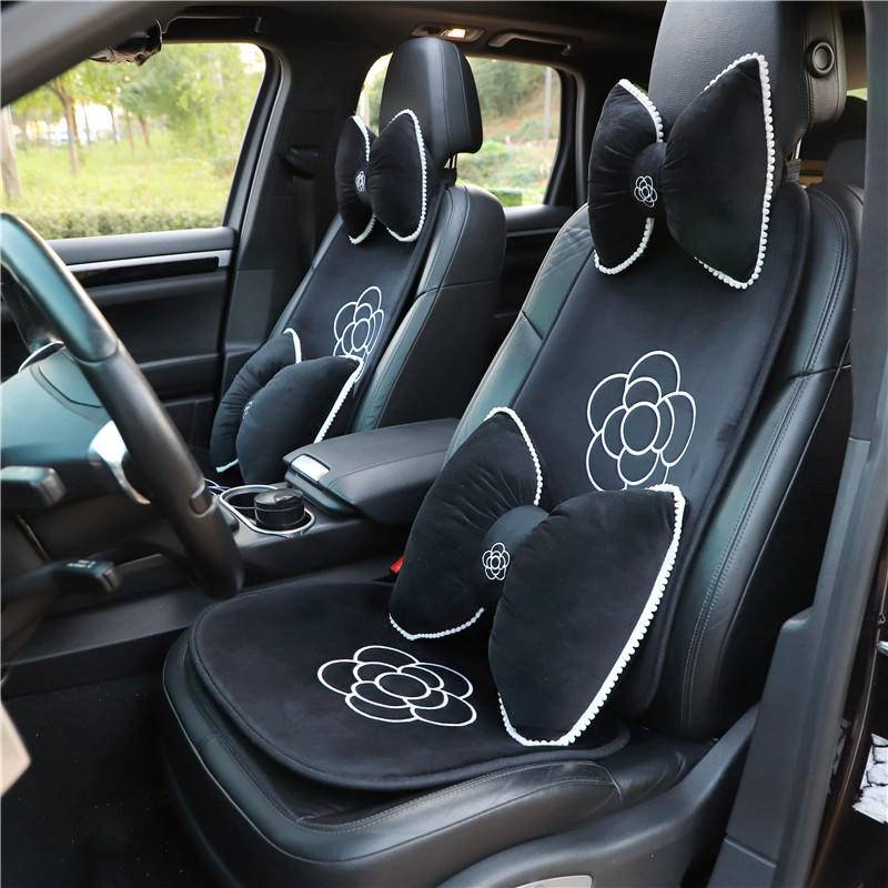 Đệm Lót Ghế Ngồi Xe Hơi Hình Hoa Trà Dễ Thương Cho Phái Nữ