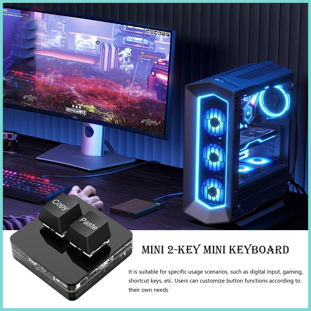 Bàn Phím mini 2 Nút Bấm Dùng Để Chơi game