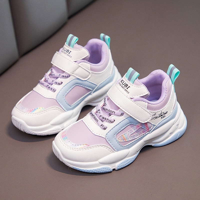 Giày Thể Thao Da Đế Mềm Phong Cách Hàn Quốc Thời Trang Mùa Thu 2023 Cho Bé Gái