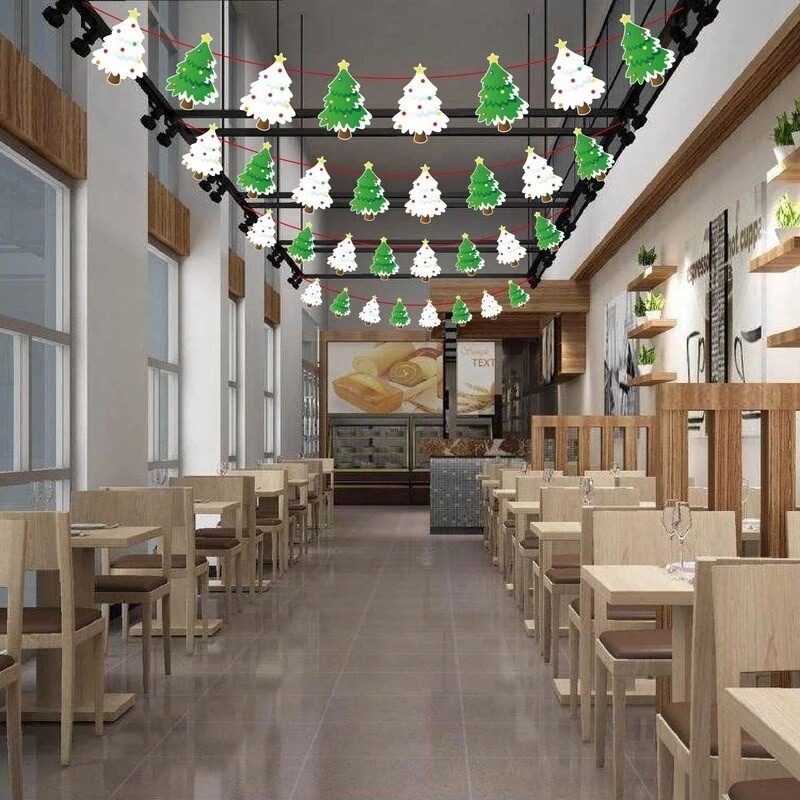 Cờ Treo Trang Trí Giáng Sinh Hình Ông Già Noel Tuần Lộc Hoạt Hình